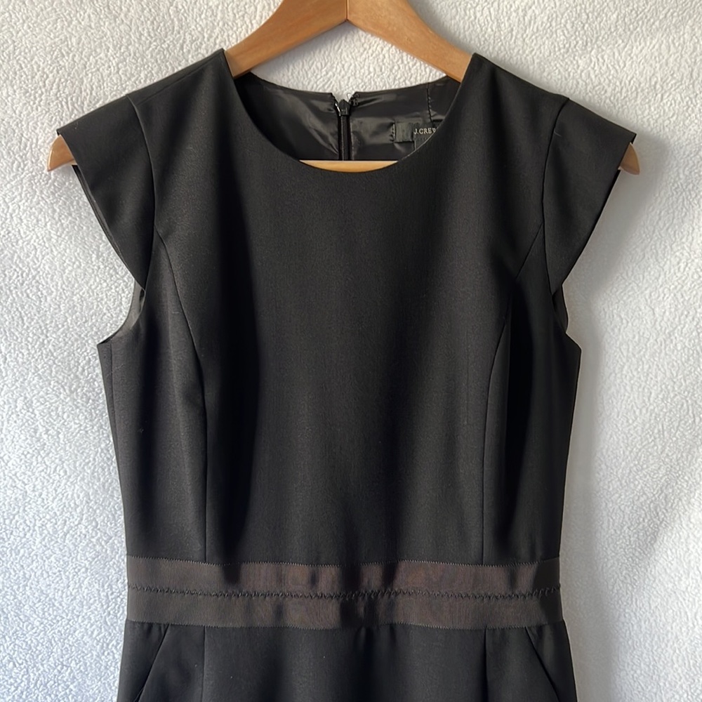 J. Crew Black Cap-Sleeve Sheath Dress